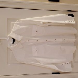 Ralph Lauren 100% white cotton western style shirt with pearl snaps, size 2X